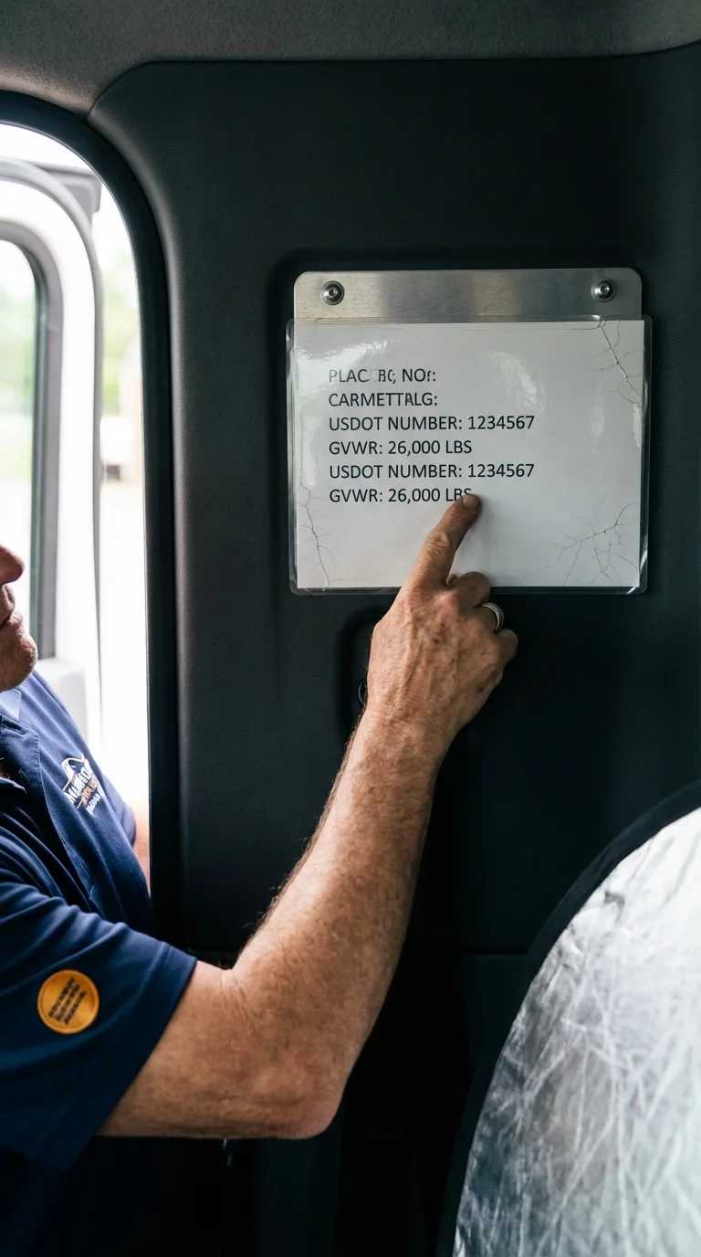 USDOT licensing placard verification in New Baltimore